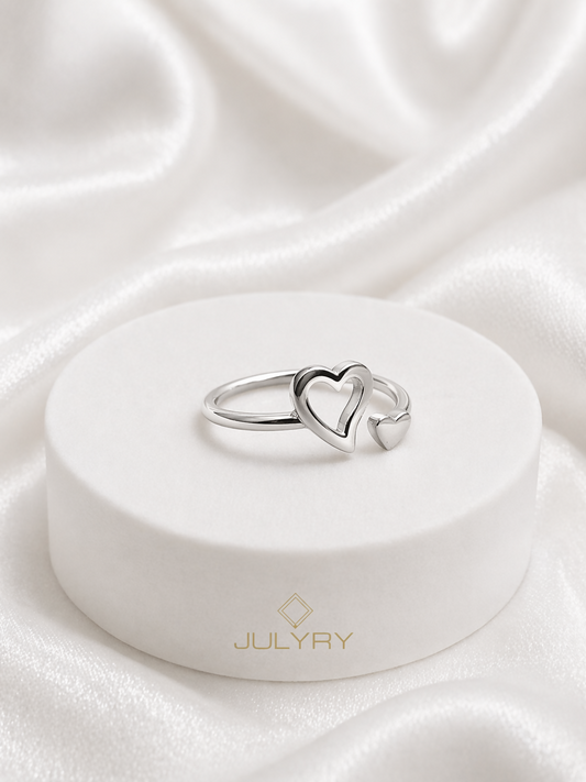 Anillo corazones en plata 925/950