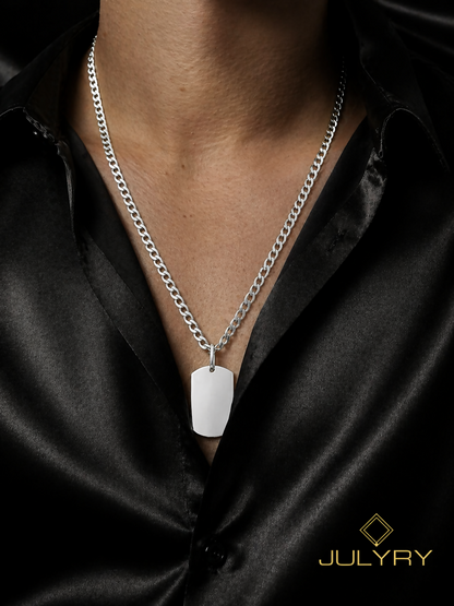 Collar placa 1 en plata 925/950