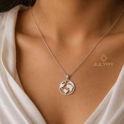 Collar mundo en plata 925/950