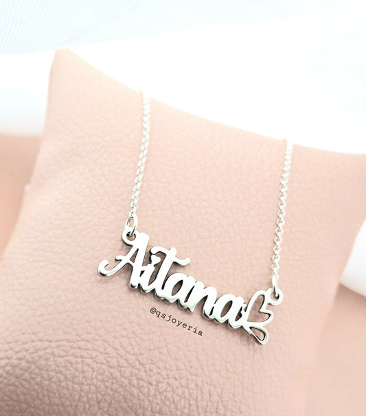 Collar con Nombre Personalizado en plata Ley 950Ag