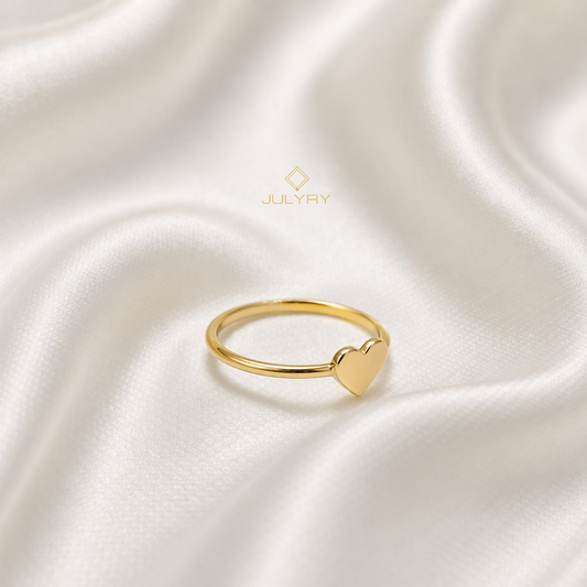 Anillo corazón entero en oro de 18k