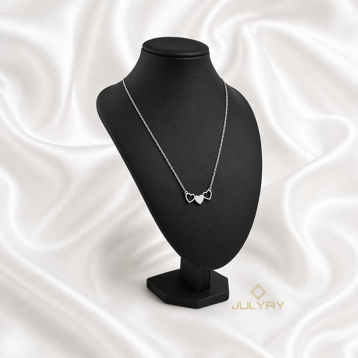 Collar corazón medio en plata 925/950