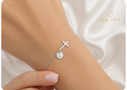 Pulsera cruz versión 2 en plata 925/950