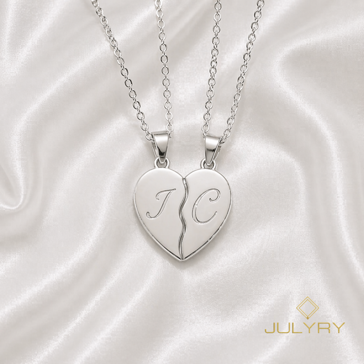 Collar corazón en 2 en plata 925/950