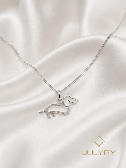 Collar perrito salchicha en plata 925/950