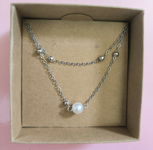 Collar Doble Punto Perla