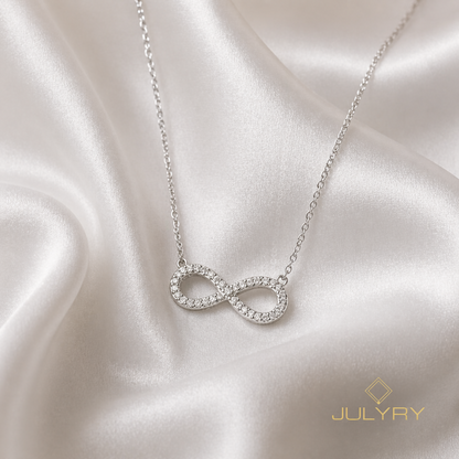 Collar infinito brillante en plata 925/950