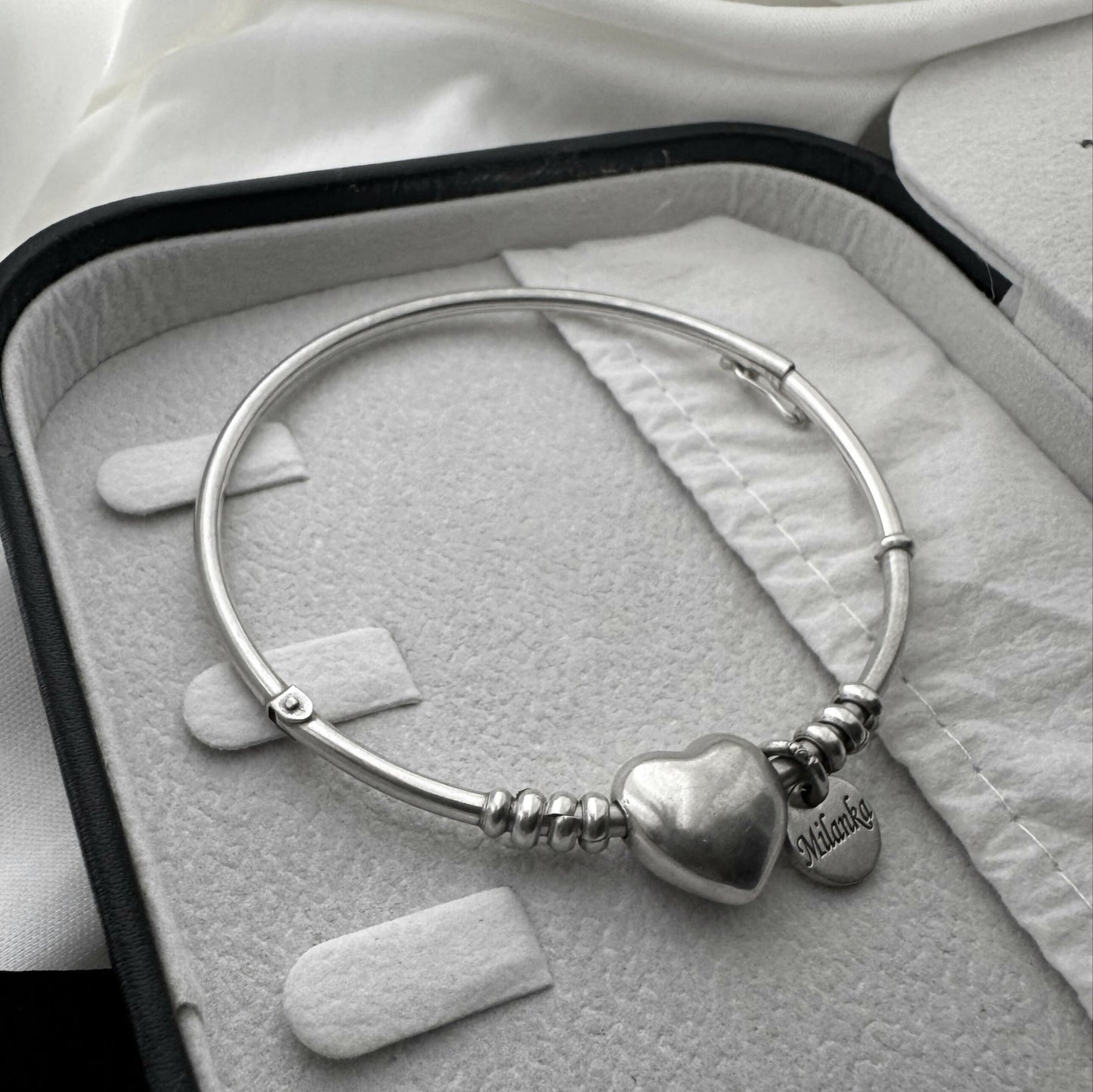 Brazalete Corazón y Círculo en Plata 950