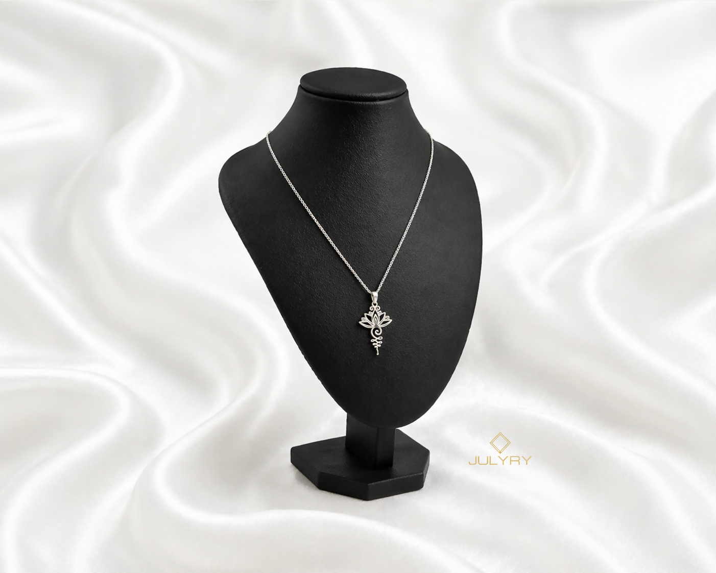 Collar flor de loto estilizada en plata 925/950