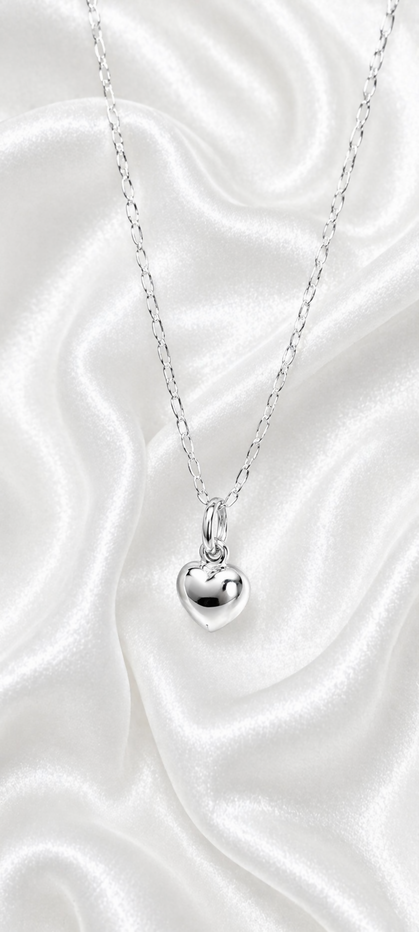 Collar corazón bombita en plata 925/950