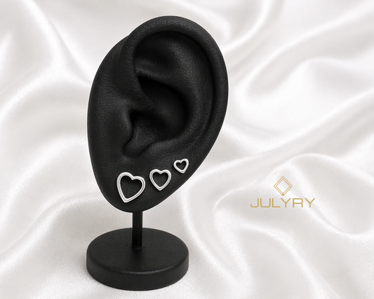 Aretes corazón en plata 950