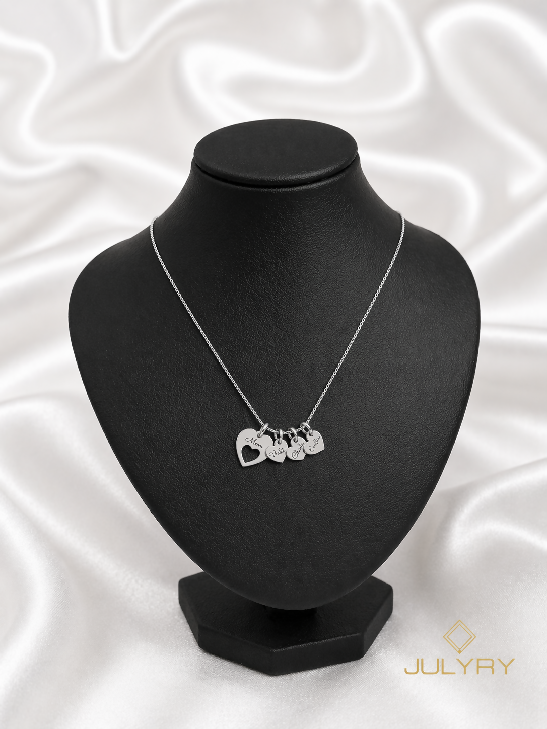 Collar Mamá corazones en plata 925/950