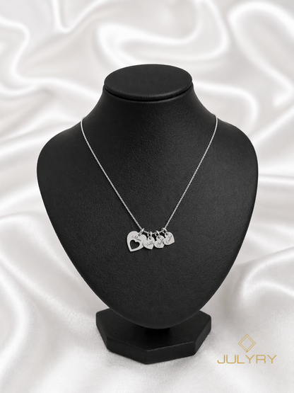 Collar Mamá corazones en plata 925/950