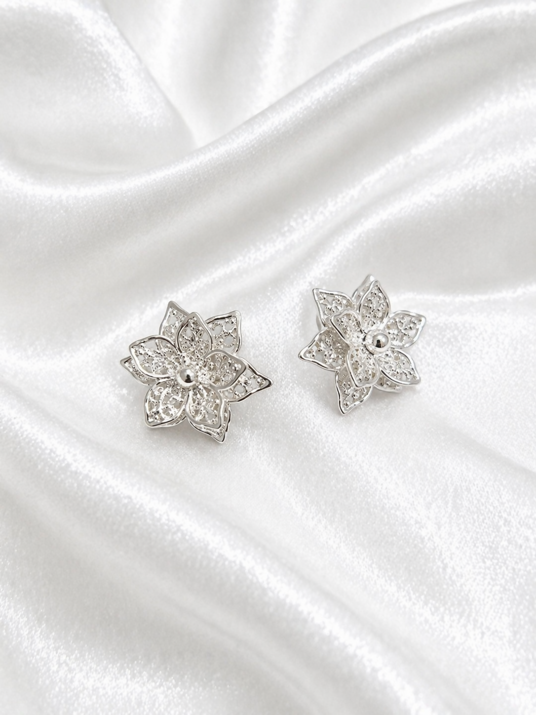 Aretes rosas 1 en plata 925/950